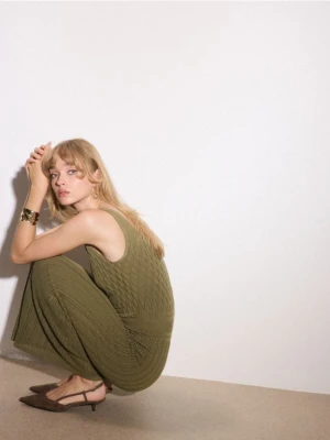 Mohito - Sukienka maxi z wiskozy - oliwkowy