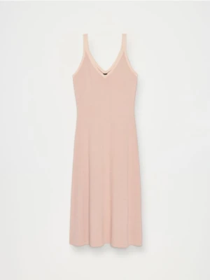 Mohito - Sukienka midi na ramiączkach - beżowy