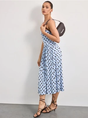 Mohito - Sukienka midi w grochy - błękitny