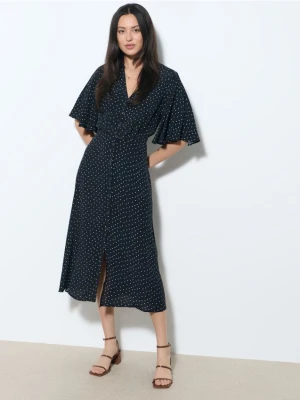 Mohito - Sukienka midi w groszki - czarny