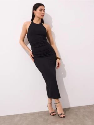 Mohito - Sukienka midi z dekoltem halter - czarny