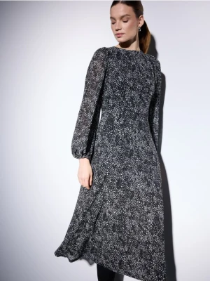 Mohito - Sukienka midi z długim rękawem - czarny