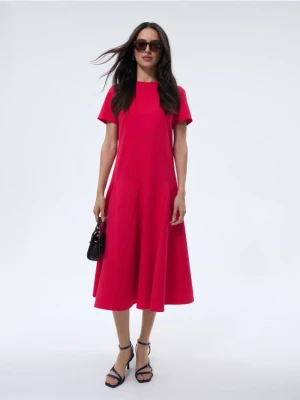 Mohito - Sukienka midi z krótkim rękawem - fuksjowy