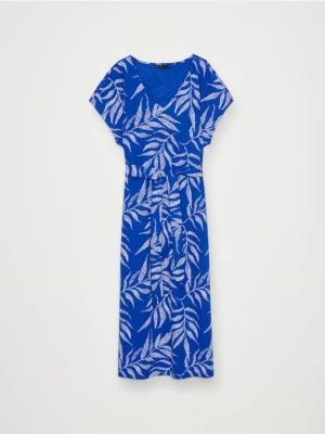 Mohito - Sukienka midi z krótkim rękawem - granatowy