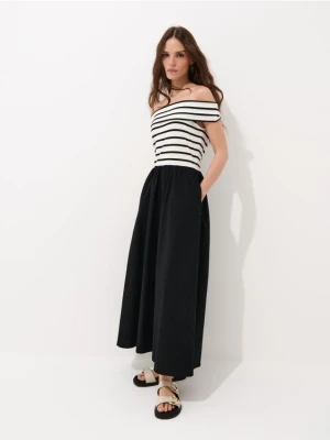 Mohito - Sukienka midi z odkrytymi ramionami - czarny