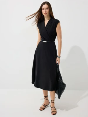 Mohito - Sukienka midi z paskiem - czarny