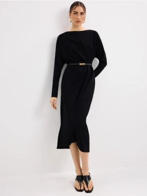 Mohito - Sukienka midi z paskiem - czarny