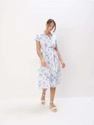 Mohito - Sukienka midi z wiskozy - błękitny