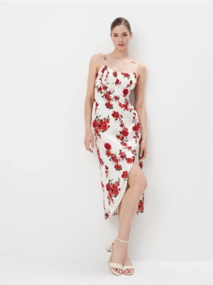 Mohito - Sukienka midi z wiskozy - kremowy