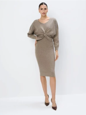 Mohito - Sukienka midi ze swetrem - beżowy