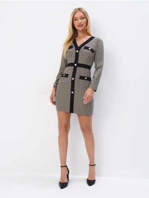 Mohito - Sukienka mini w pepitkę - czarny