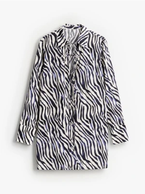 Mohito - Sukienka mini w zwierzęcy wzór - biały