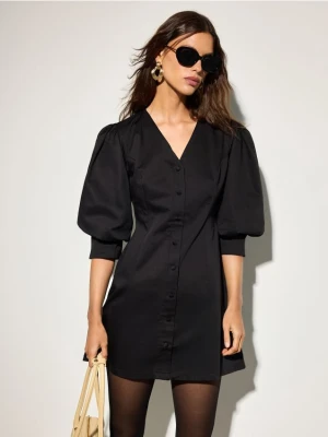 Mohito - Sukienka mini z bufiastymi rękawami - czarny