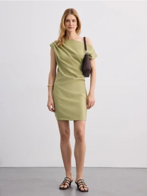Mohito - Sukienka mini z drapowaniem - oliwkowy