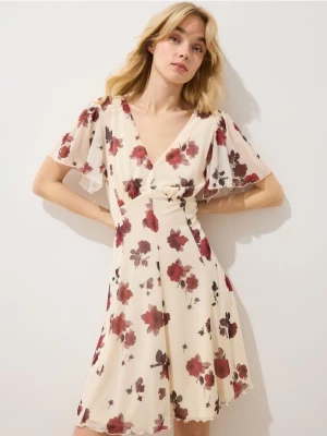 Mohito - Sukienka mini z dzianiny mesh - beżowy