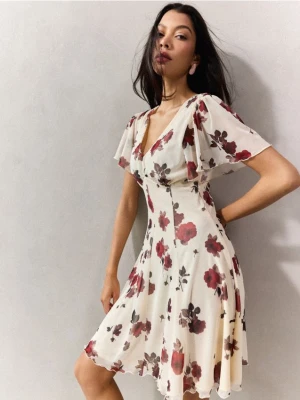 Mohito - Sukienka mini z dzianiny mesh - beżowy