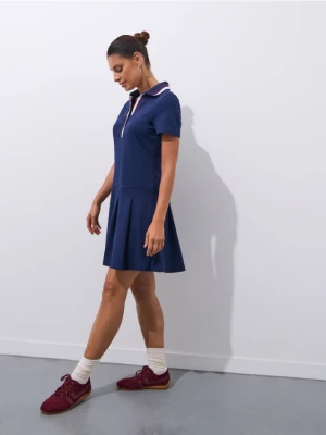 Mohito - Sukienka mini z kołnierzykiem polo - granatowy