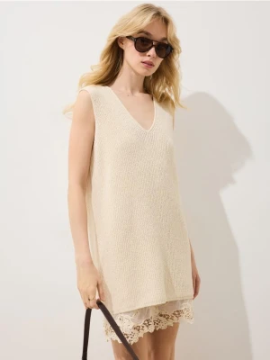 Mohito - Sukienka mini z koronką - beżowy