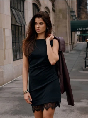 Mohito - Sukienka mini z koronką - czarny