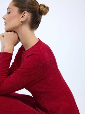 Mohito - Sukienka mini z metalizowaną nitką - czerwony