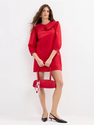Mohito - Sukienka mini z ozdobnym kołnierzem - czerwony
