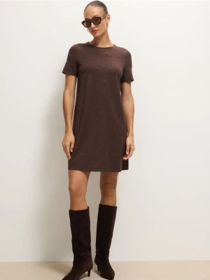 Mohito - Sukienka mini z ozdobnymi elementami - ciemnobrązowy