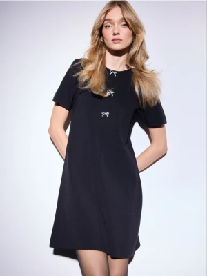 Mohito - Sukienka mini z ozdobnymi kokardkami - czarny