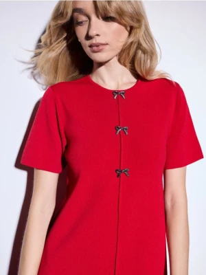 Mohito - Sukienka mini z ozdobnymi kokardkami - czerwony