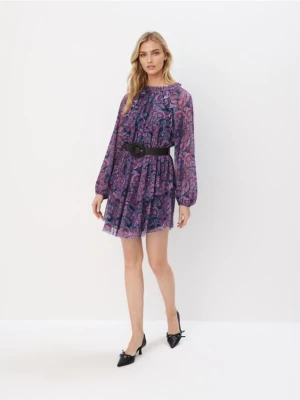 Mohito - Sukienka mini z paskiem - granatowy