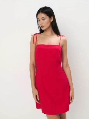 Mohito - Sukienka mini z wiskozy i lnu - fuksjowy