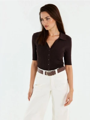 Mohito - Sweter polo - ciemnobrązowy