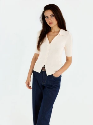 Mohito - Sweter polo - kremowy