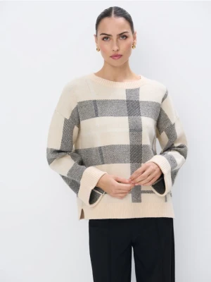 Mohito - Sweter w kratę - beżowy