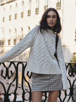 Mohito - Sweter z bawełny i wełny - kremowy