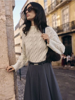 Mohito - Sweter z bawełny i wełny - kremowy