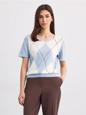 Mohito - Sweter z geometrycznym wzorem - błękitny