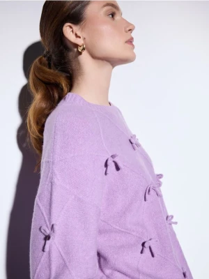 Mohito - Sweter z kokardkami - lawendowy