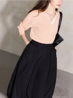 Mohito - Sweter z kołnierzykiem polo - brzoskwiniowy