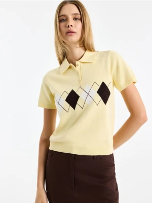 Mohito - Sweter z kołnierzykiem polo - żółty