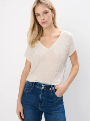 Mohito - Sweter z metalizowaną nitką - kremowy