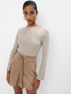 Mohito - Sweter z metalizowaną nitką - sand