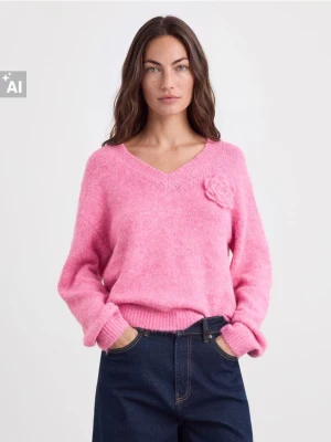 Mohito - Sweter z ozdobnymi elementami 3D - różowy