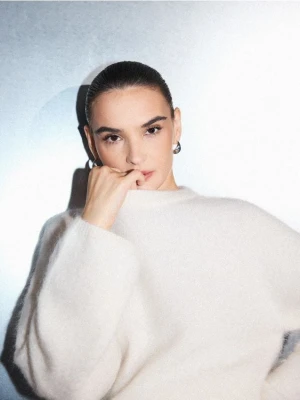 Mohito - Sweter z wełną i moherem - kremowy