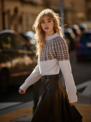 Mohito - Sweter z wełną i moherem - pastelowy różowy