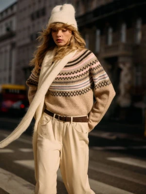 Mohito - Sweter ze wzorem - beżowy