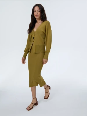 Mohito - Swetrowa spódnica midi - oliwkowy