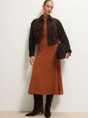 Mohito - Swetrowa sukienka midi - brązowy