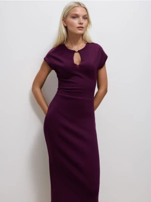 Mohito - Swetrowa sukienka midi - kasztanowy