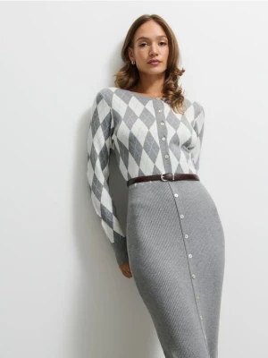 Mohito - Swetrowa sukienka midi - szary