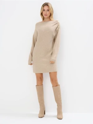 Mohito - Swetrowa sukienka mini - beżowy